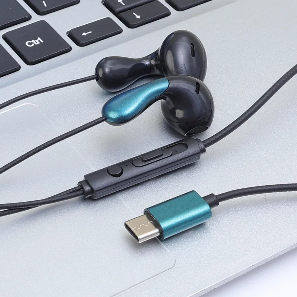 Type C Headset Stereo Music Wired Headphones With MIC For Samsung Xiaomi Android