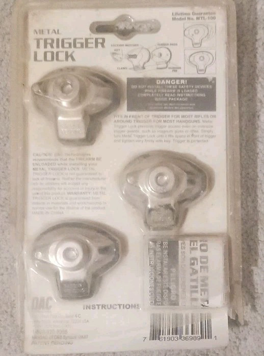 DAC Metal Trigger Locks ( 1 ea. 3 pack ) new