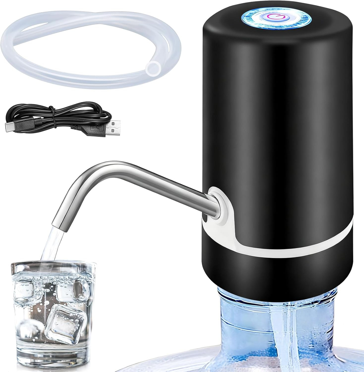 Water Dispenser for 5 Gallon Bottle,Portable Water Bottle Pump with USB Charging