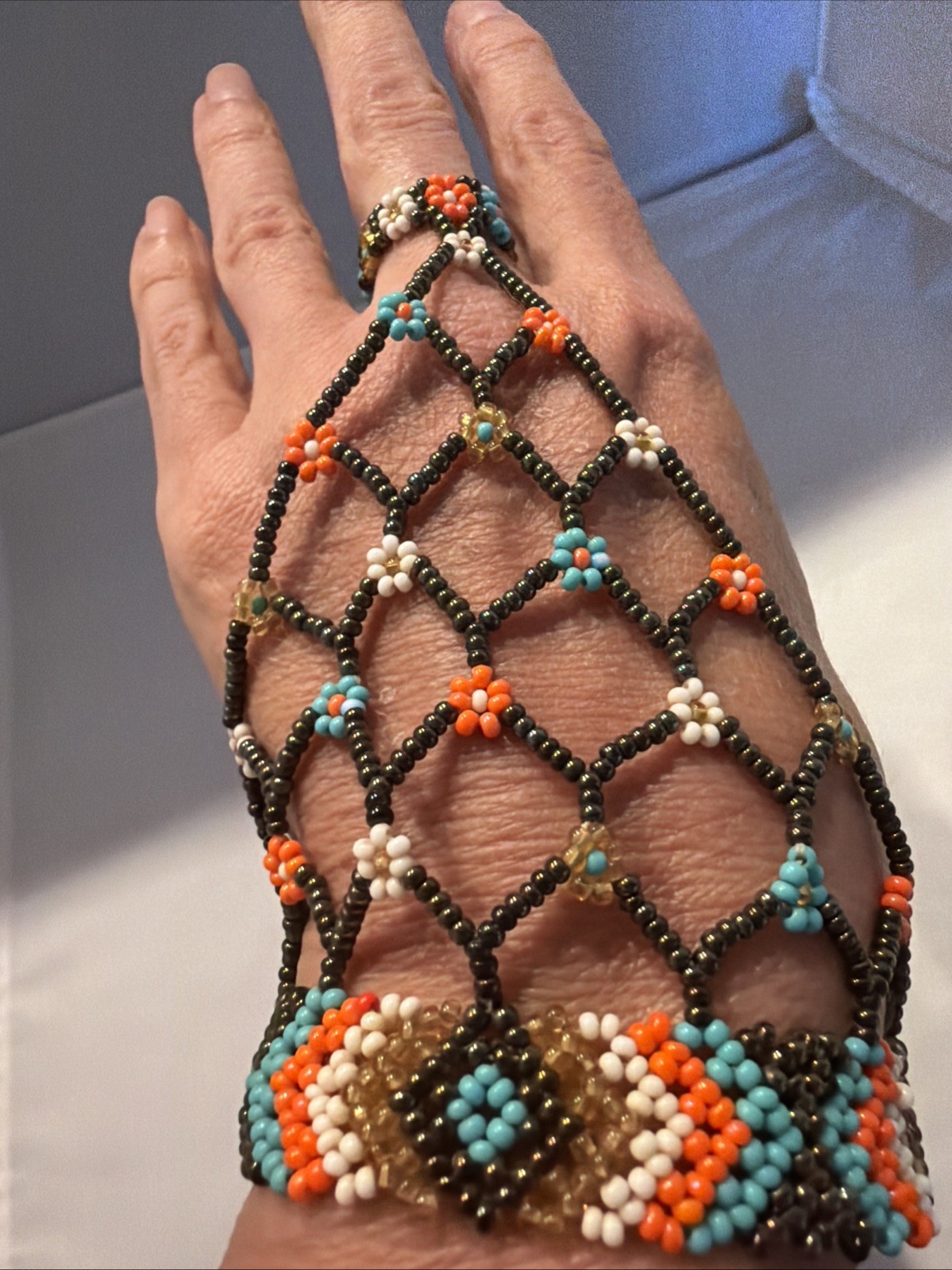 Beaded Hand Chain Bracelet - Never Worn