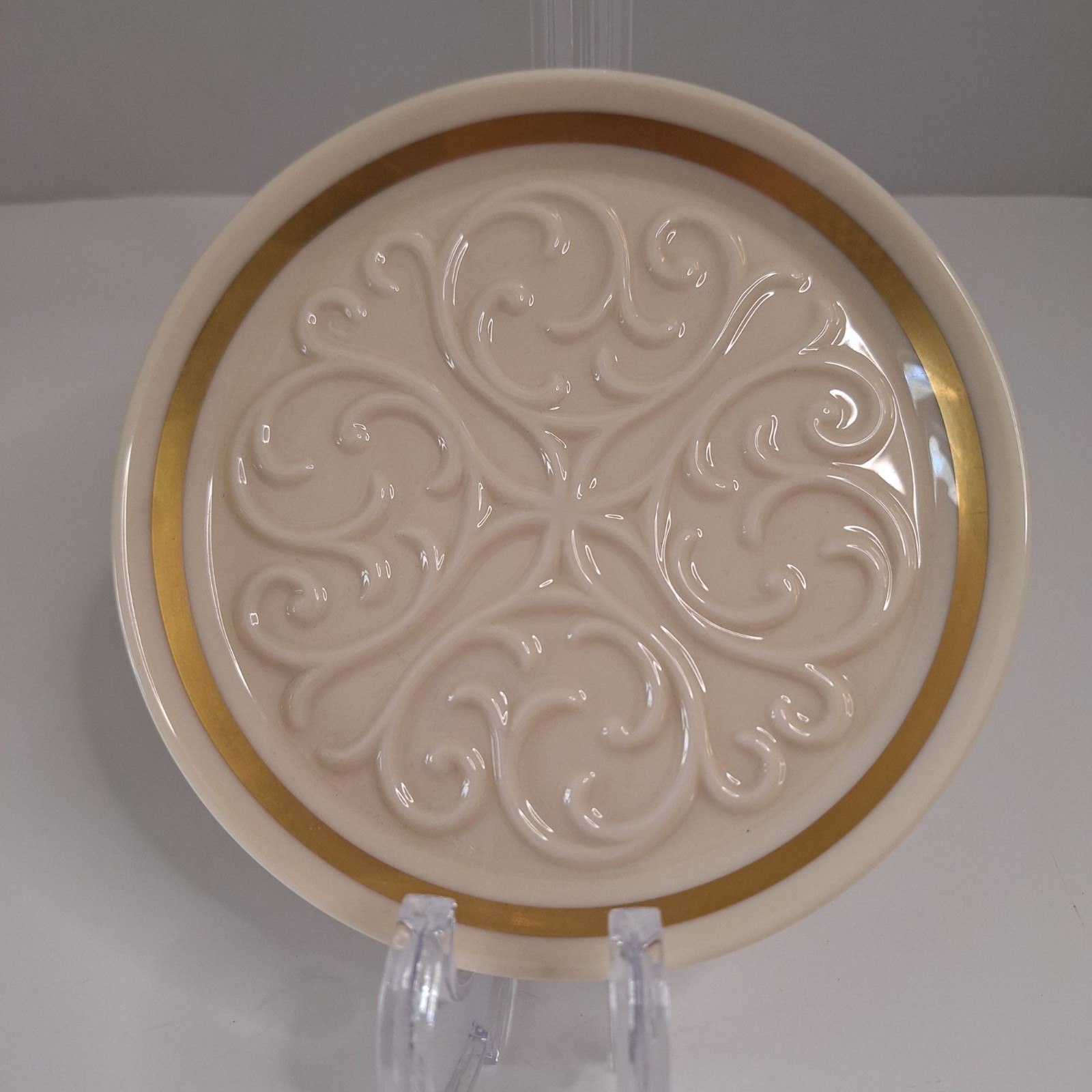 LENOX RAISED FILIGREE DISH PLATE 6¼" 24K GOLD TRIM CANDY NUTS EUC