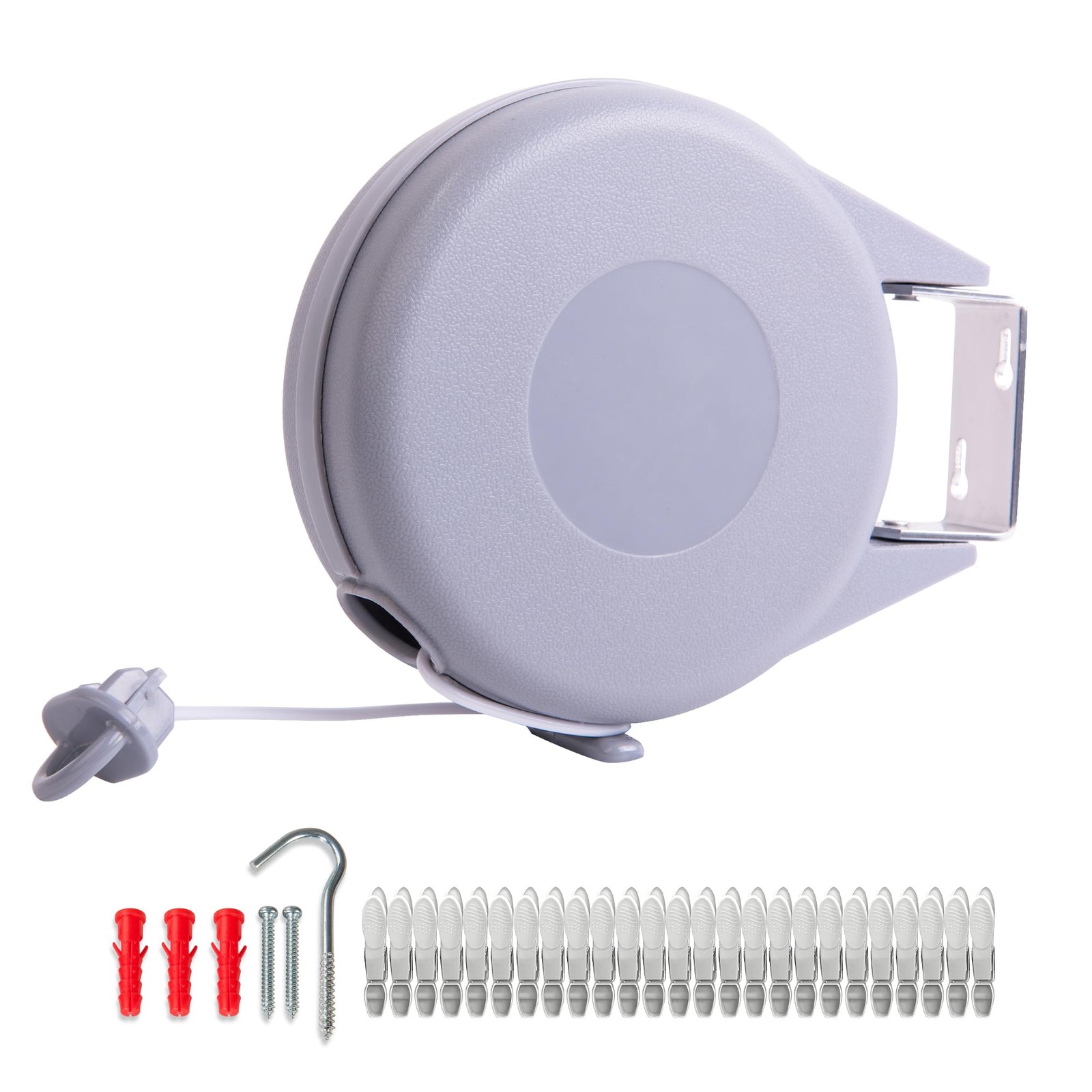 Retractable Clothesline Outdoor Indoor Laundry Line - 49 FT / 15M Single Line...