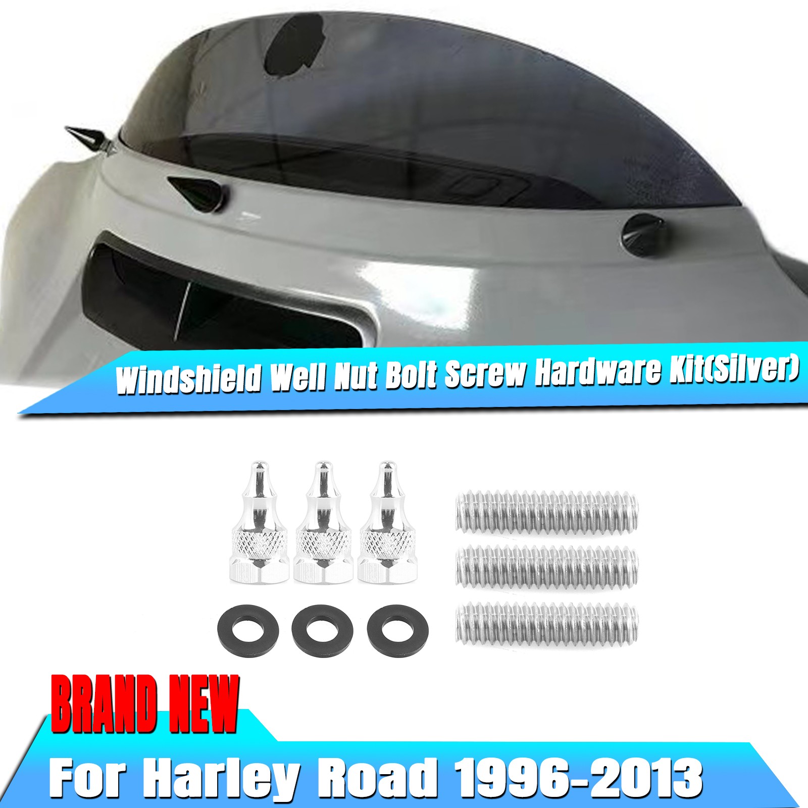Windshield Mounting Bolt Screws Kit For Touring Electra/Street Glide Silver New