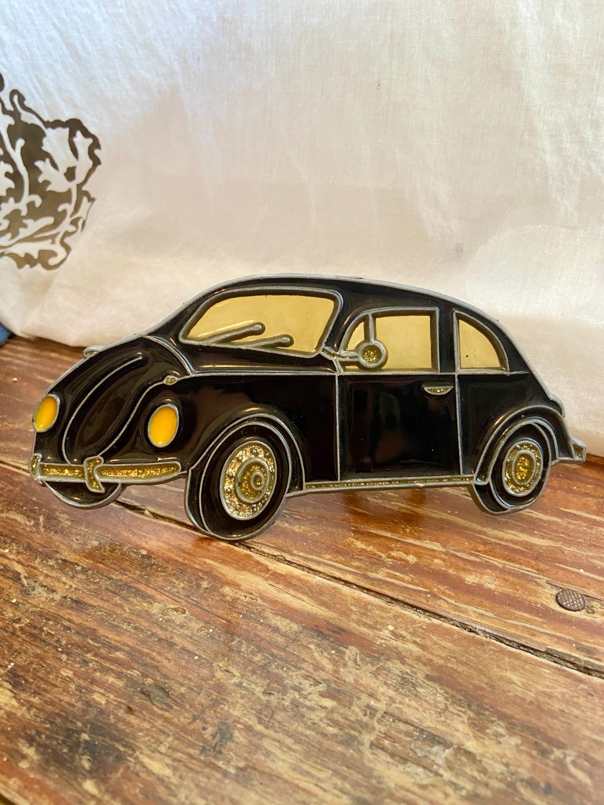 vtg VW BUG Stained Glass Style Sun Catcher Clip On Night Light Cover Only