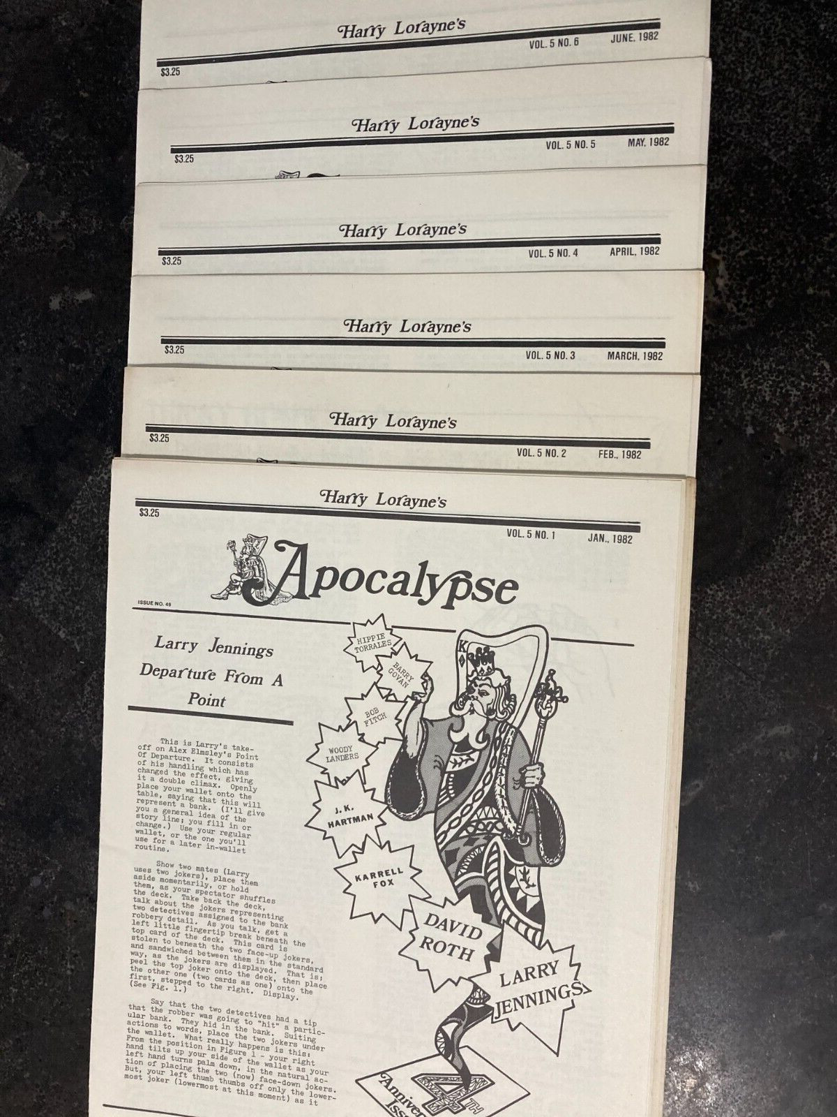 Harry Lorayne's Apoclypse Vol 5 Jan thru Dec 1982