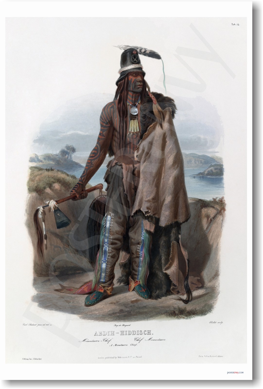 Minatarre - Native American Chief - 1840 - NEW Classroom Social Studies POSTER
