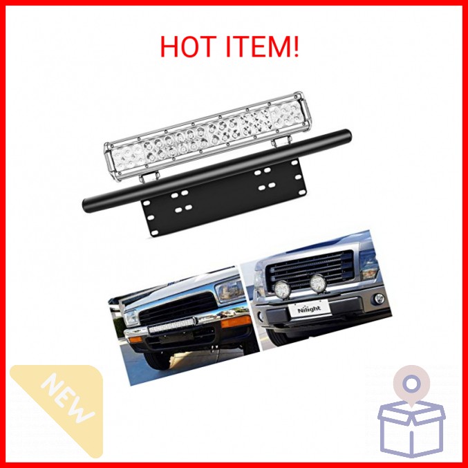 Nilight - 90021B Light Bar Mounting Bracket Front License Plate Frame Bracket Ho