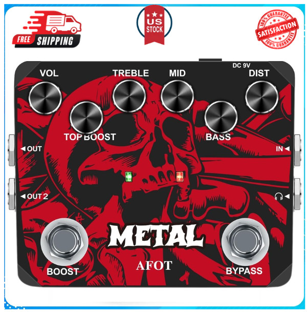 AFOT Heavy Metal Distortion Guitar Pedal, Realize the Black