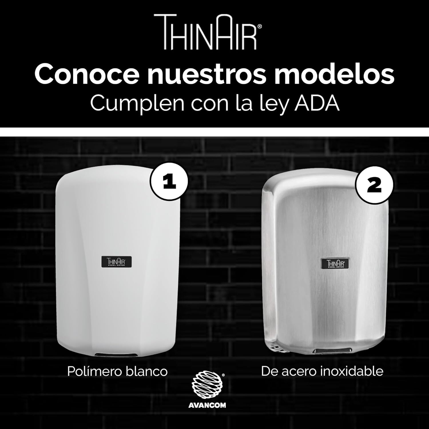 Excel Dryer TA-ABS ThinAir ADA Compliant Hand Dryer 110-120 Volt