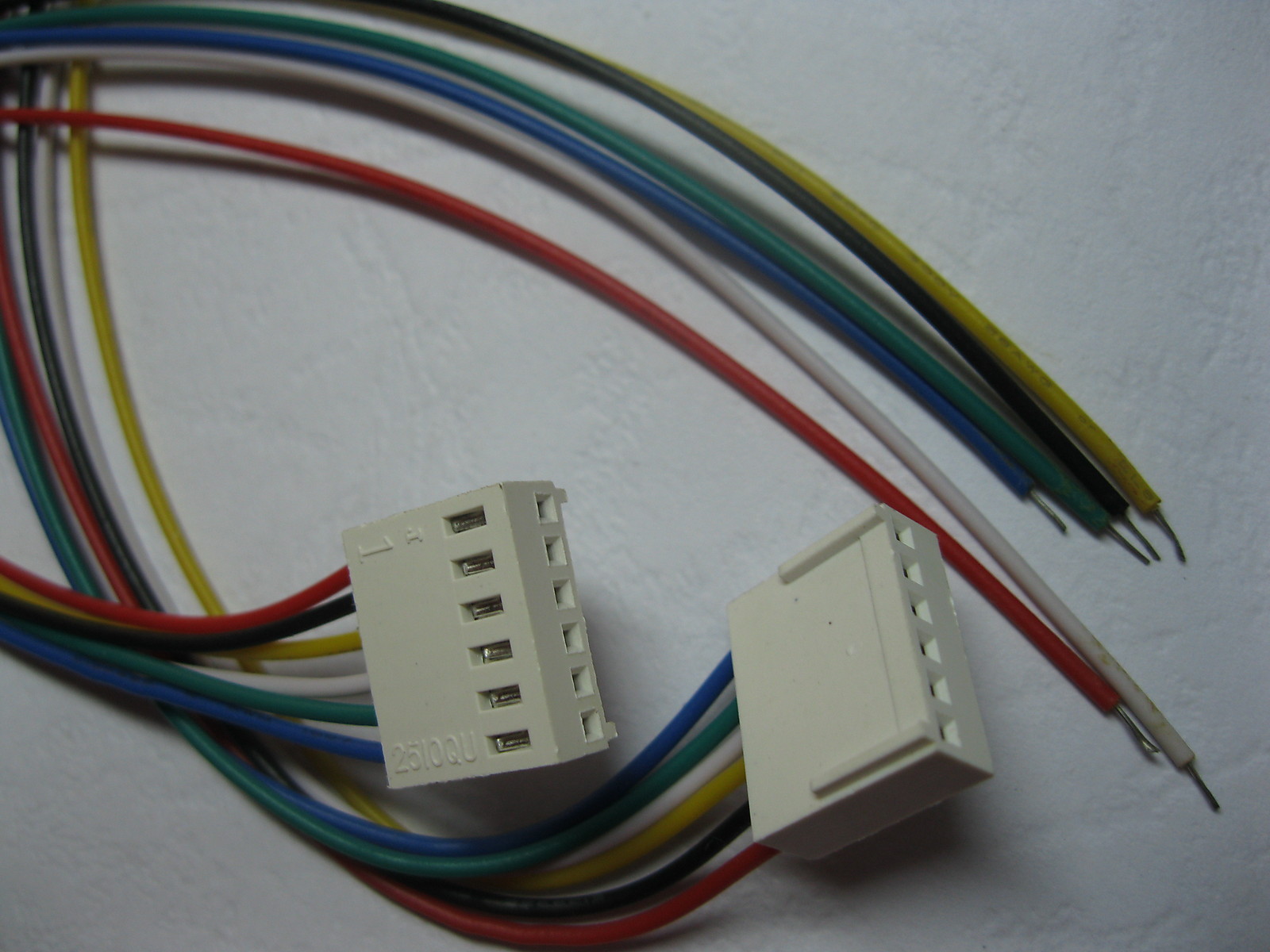 24 pcs 2510 Pitch 2.54mm 6 Pin Female Connector with 26AWG 30cm Leads Cable New