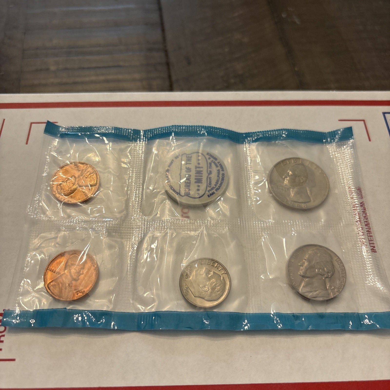 Uncirculated Mint Coin Set-1968-in sealed cello-No Envelope
