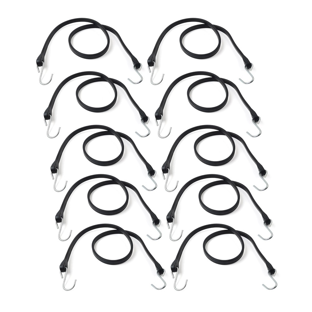 41" Heavy Duty Rubber Tarp Straps Tie Down Bungee Cords With Hooks