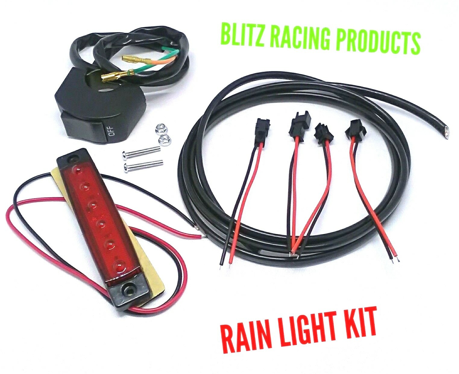 Rain light Kit & Handlebar Switch Race and Track Days ACU/MCUI Compliant