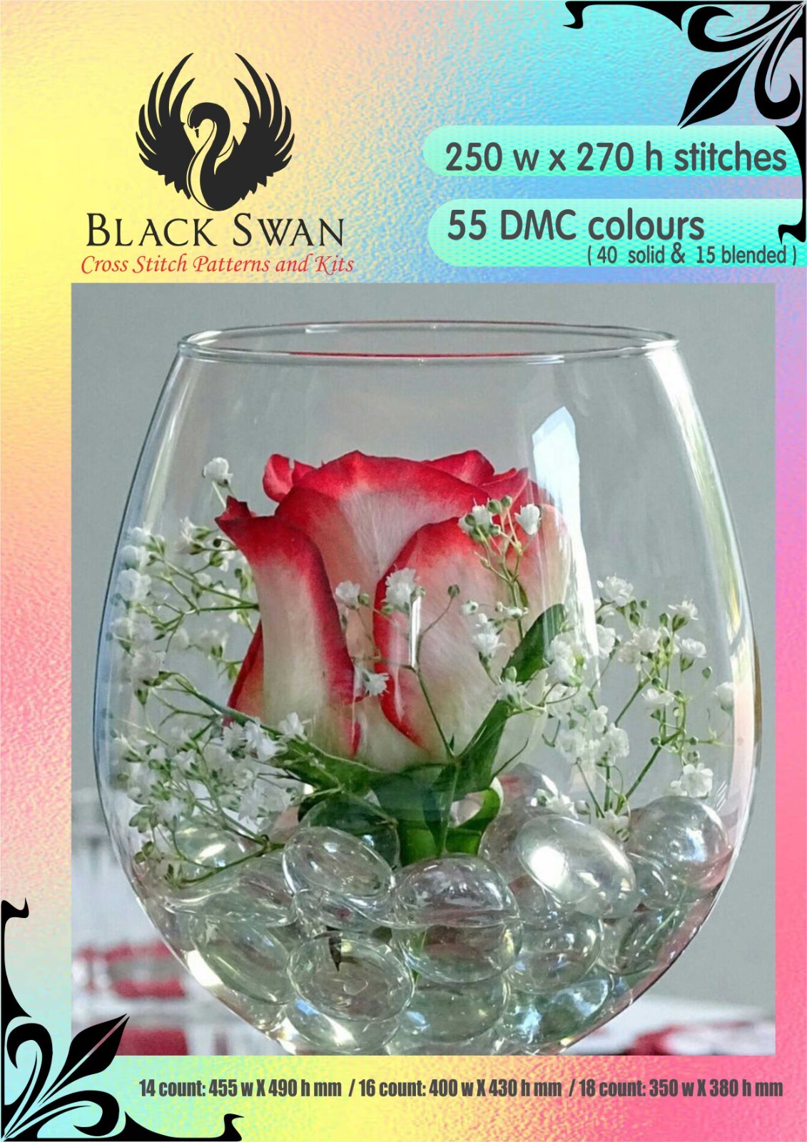 Crystal Rose 1165 - Chart Counted Cross Stitch Pattern Needlework craft