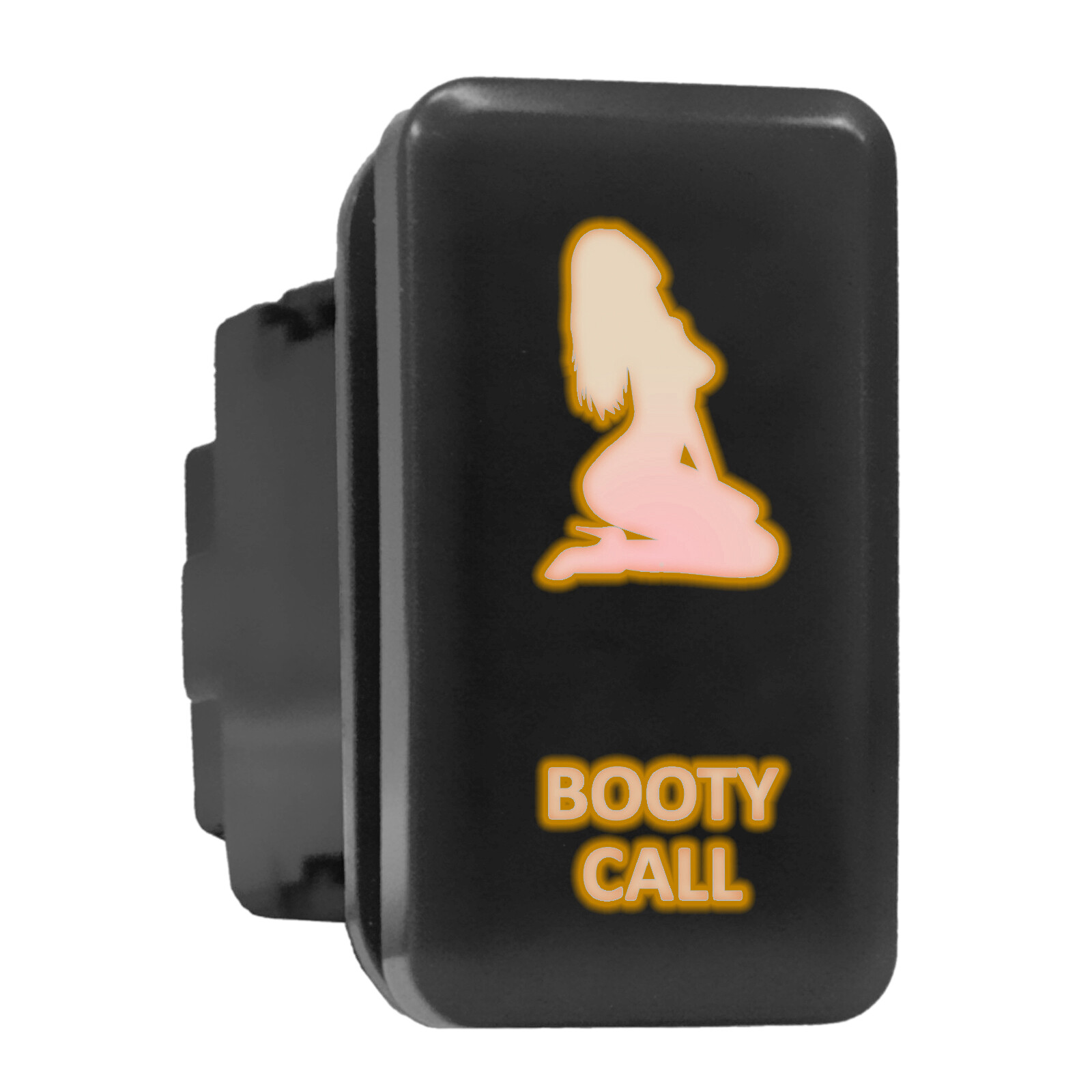 BOOTY CALL - Orange Backlit Tall Push In Switch  1.54"x 0.83" (Fit: Toyota)