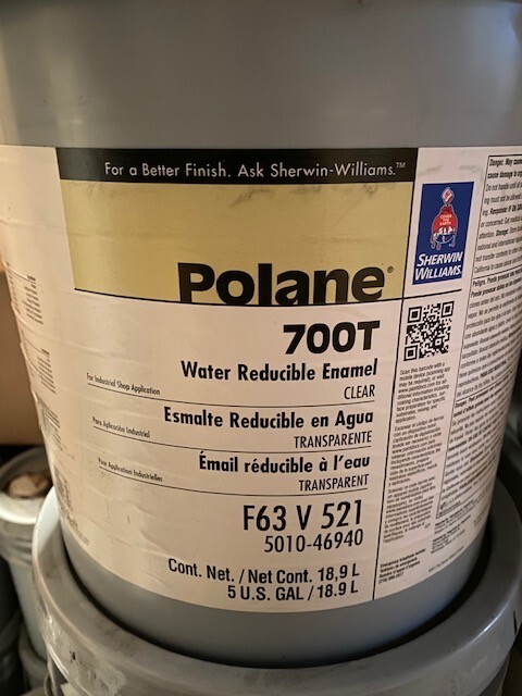 5 GALLON - Sherwin-Williams Polane 700T, Water Reducible Enamel, Clear, F63V521