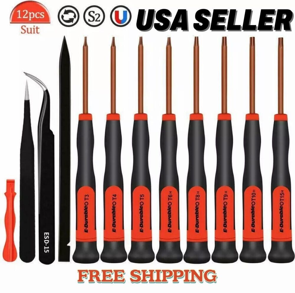 E.Durable Torx Screwdriver Set T3 T4 T5 TR6 T8H TR9 T10 T15 Security Torx Driver