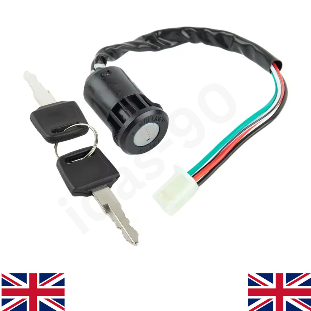 Motorcycle Ignition Barrel Switch 2 Key 4 Wire Fit ATV Quad Dirt Bike Universal