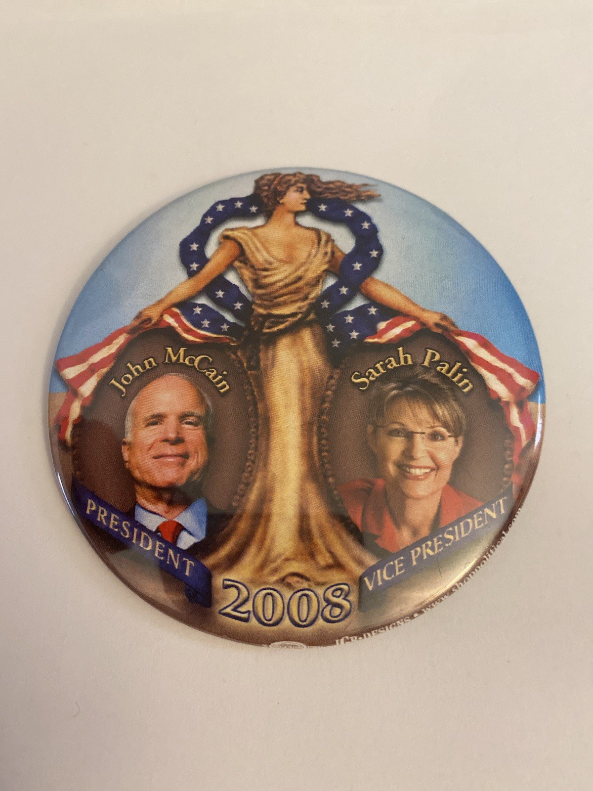 McCain Palin 2008 Pin Back Button P196