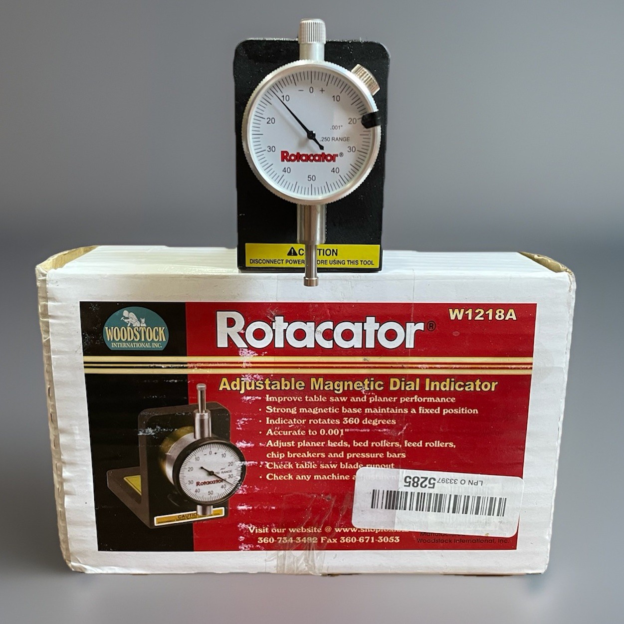 Woodstock W1218A Rotacator Adjustable Magnetic Dial Indicator