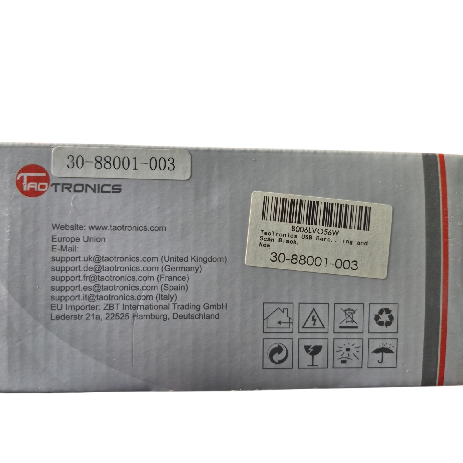 TaoTronics Wired USB Barcode Scanner w/ Stand 30-88001-003 New