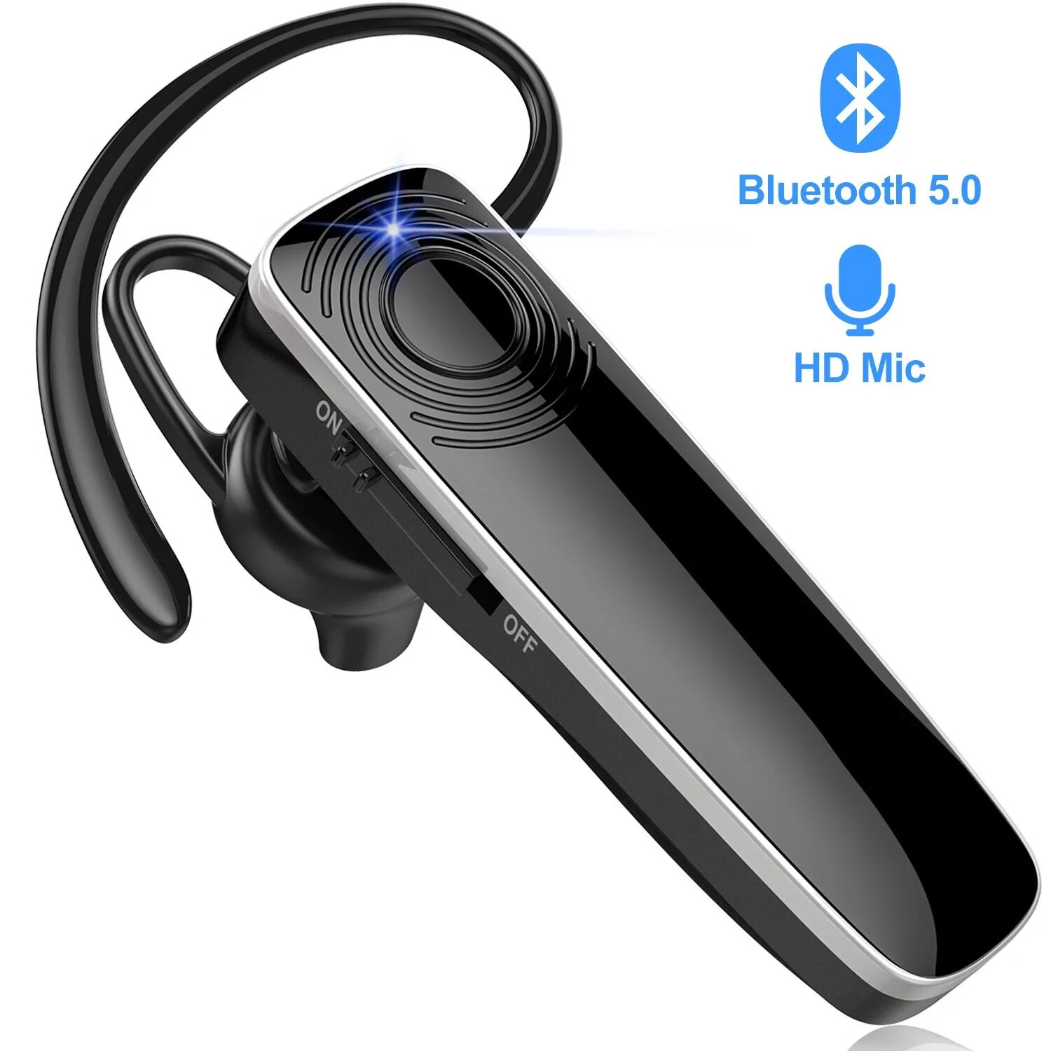 Trucker Wireless Mic Parrot Bluetooth Noise Cancelling Headset Earpiece New