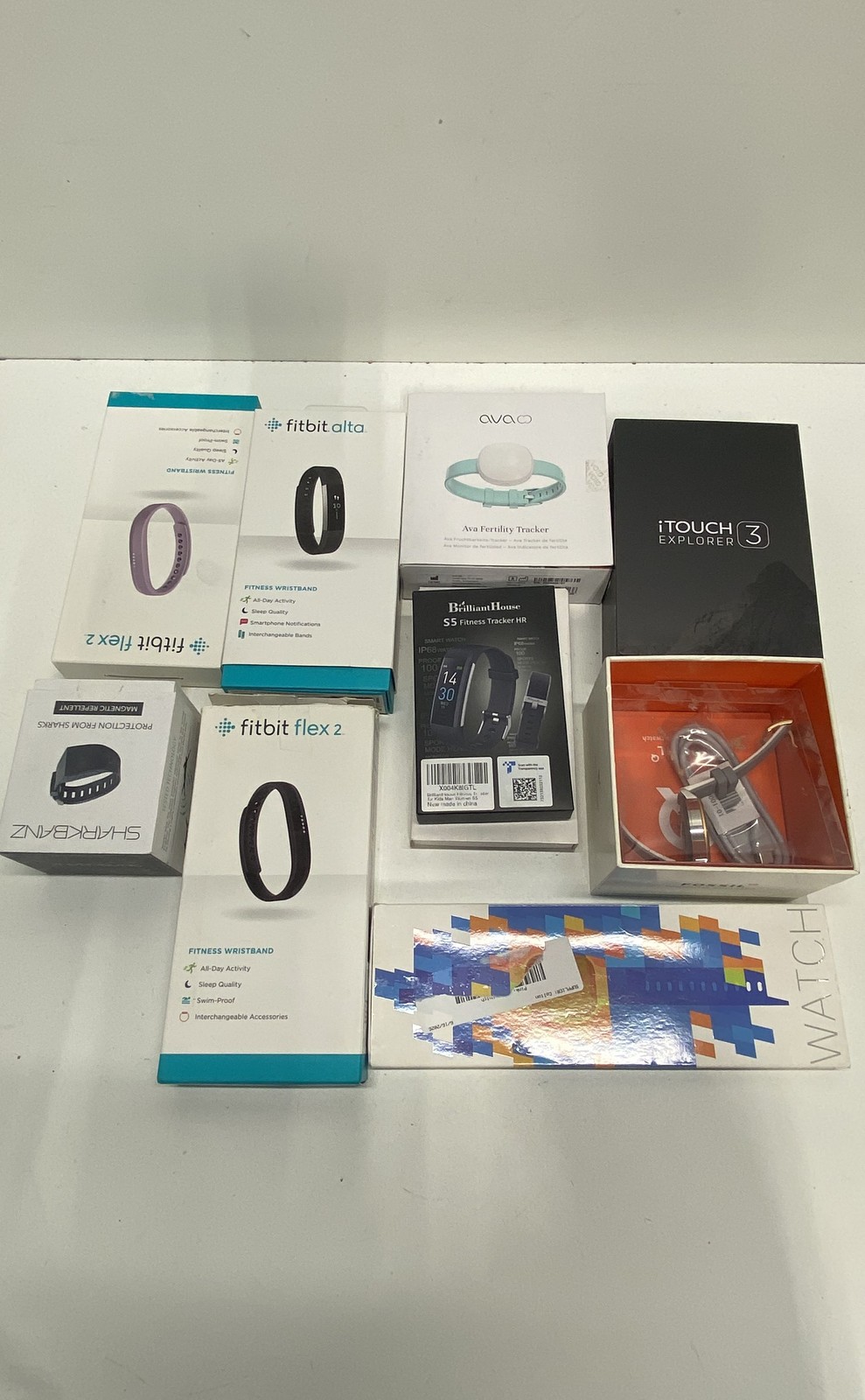 Fitbit Smartwatch Fitness Tracker Lot 10 Piece Mixed Brands For Parts or Repair