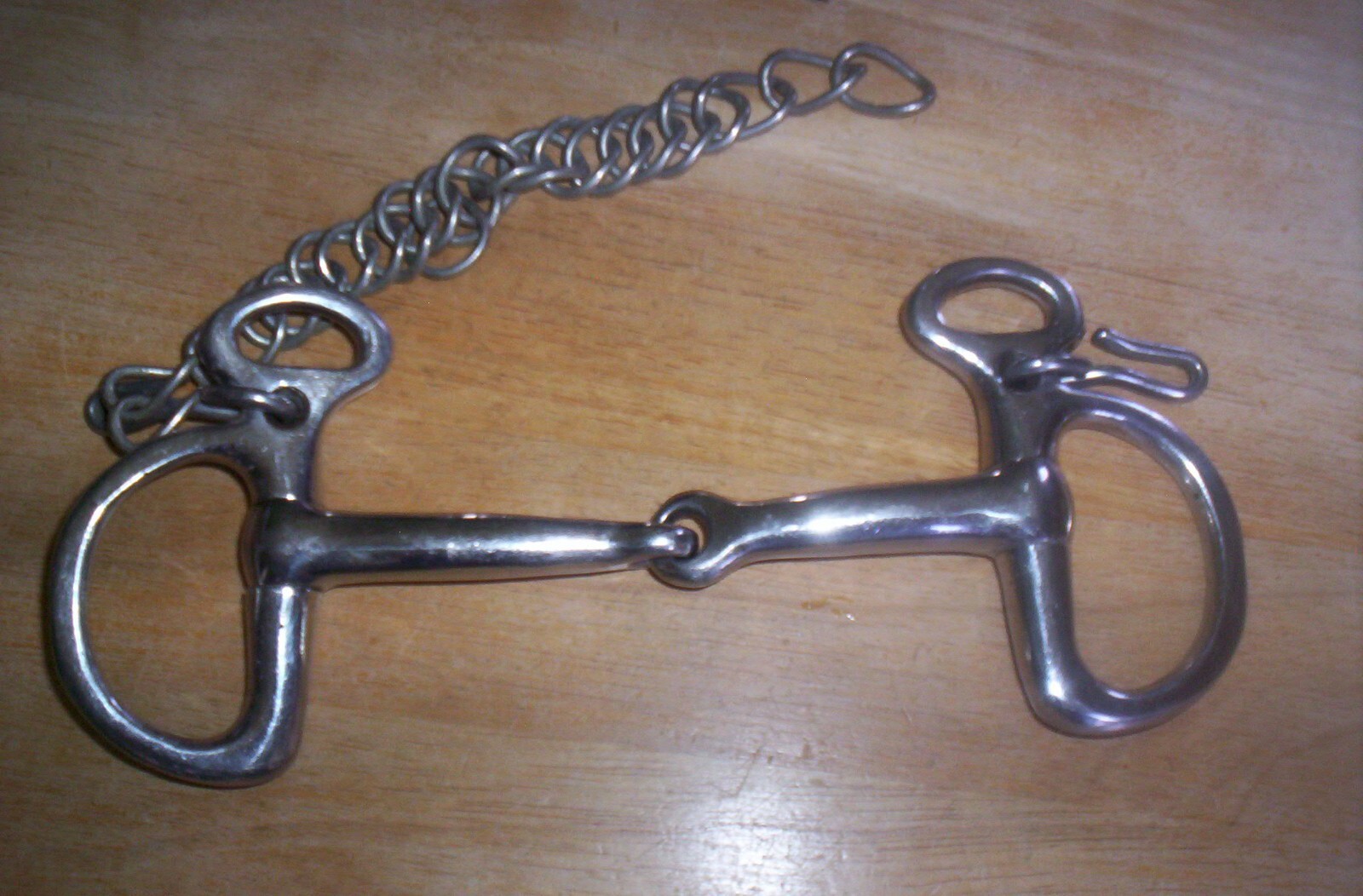 Used Stainless  Jointed Kimberwick Kimberwicke Bit 5" Mouth SS Curb Chain