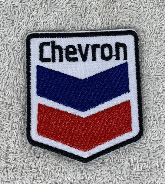 Collectible Chevron Logo Embroidered 2 3/8 X 2 5/8”Patch Advertising Gas Oil New