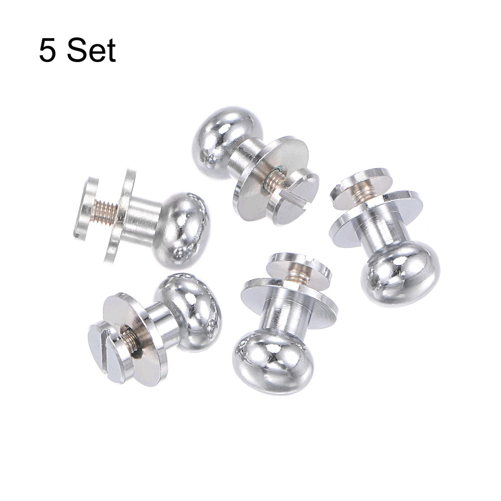 10 sets 10mm brass round head lock screw rivets pin fixing, silver