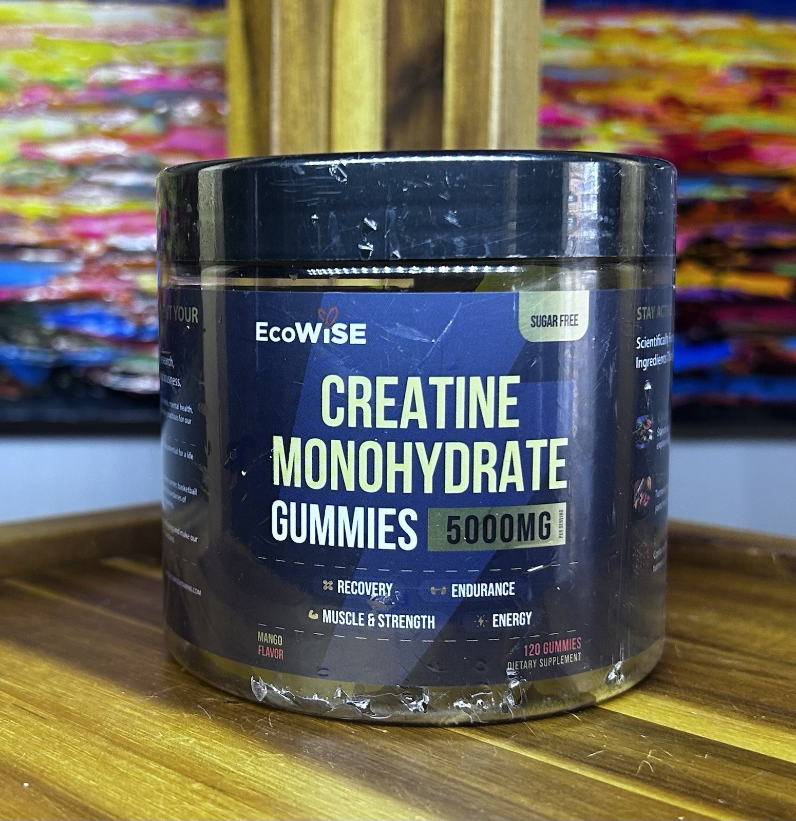 EcoWise Wellness Creatine Monohydrate 5g Mango Chewables 120ct EXP 03/28/2027