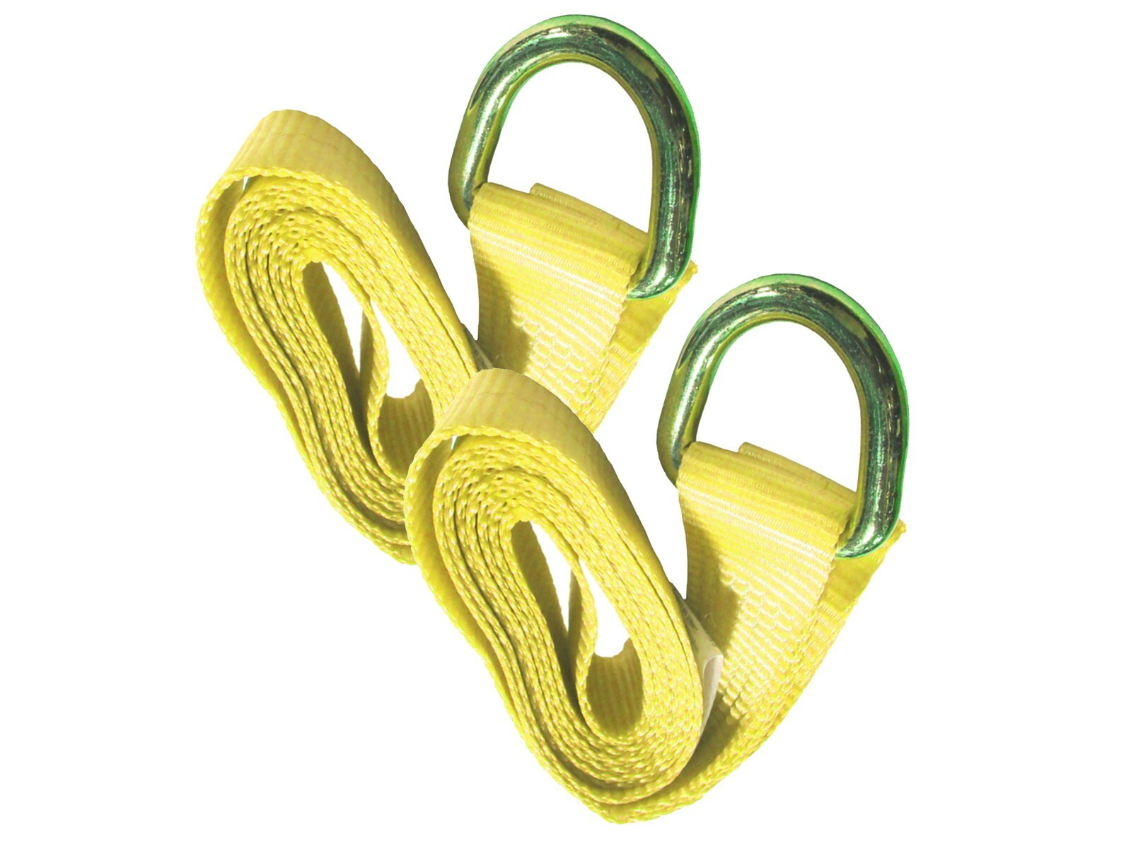 Yellow 2″ x 8′ Lasso Tire Straps w/ D-Ring Wheel Lift 3,335 LB (2 Pack)