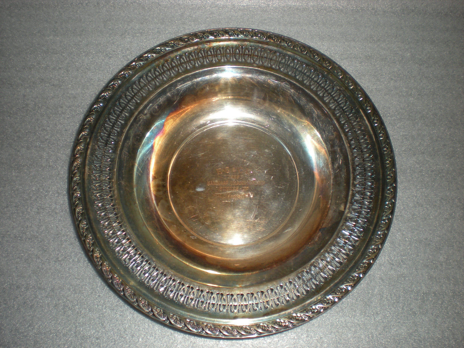 ROGERS & SON 1958 CHAMPIONSHIP HANDICAP RUNNER-UP TROPHY PLATE BILL HOMSTEAD