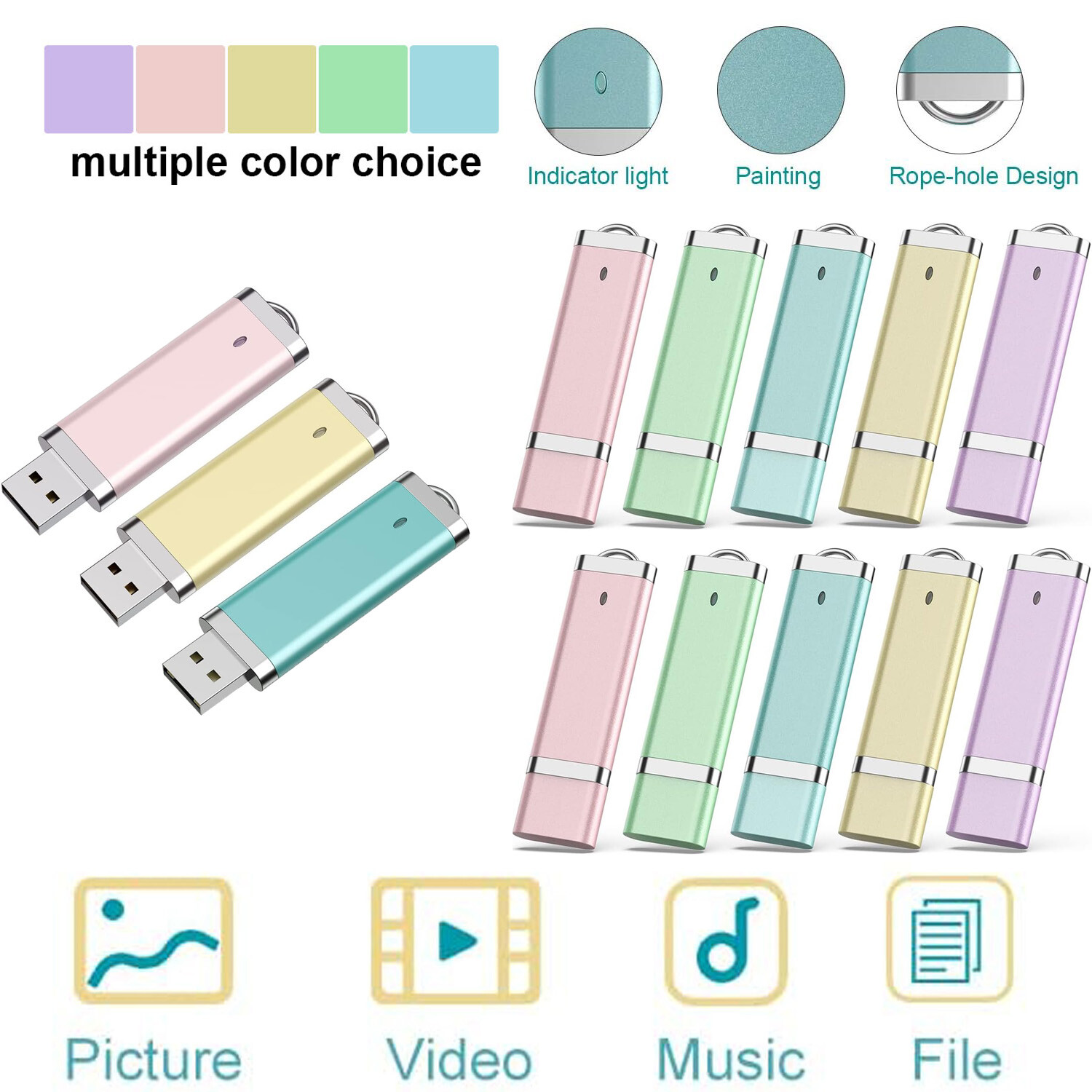 2GB 4GB 8GB 16GB 32GB 64GB USB Flash Drive Memory Stick USB Pen Drives Lot Pack