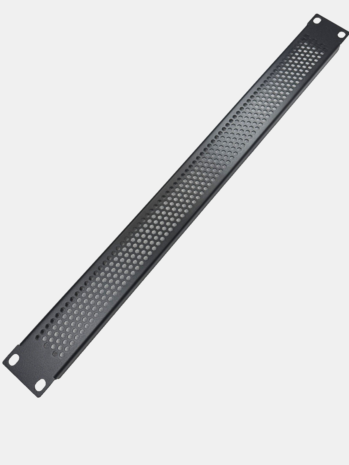 1U (Space) Perforated Black Heavy Duty Flanged Rack Case Panel 19" x 1.75"