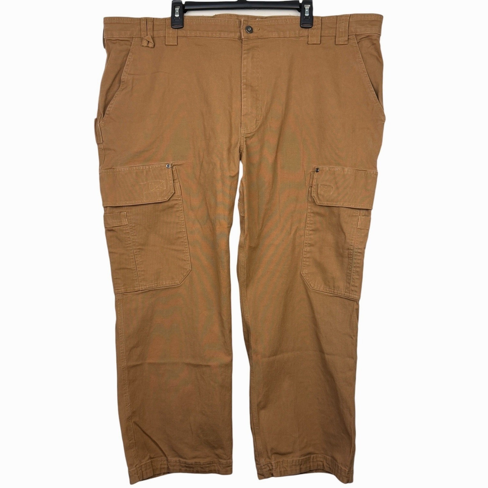 Duluth Trading Co Flex Fire Hose Relaxed Cargo Work Pants Men 48x28 Canvas Brown