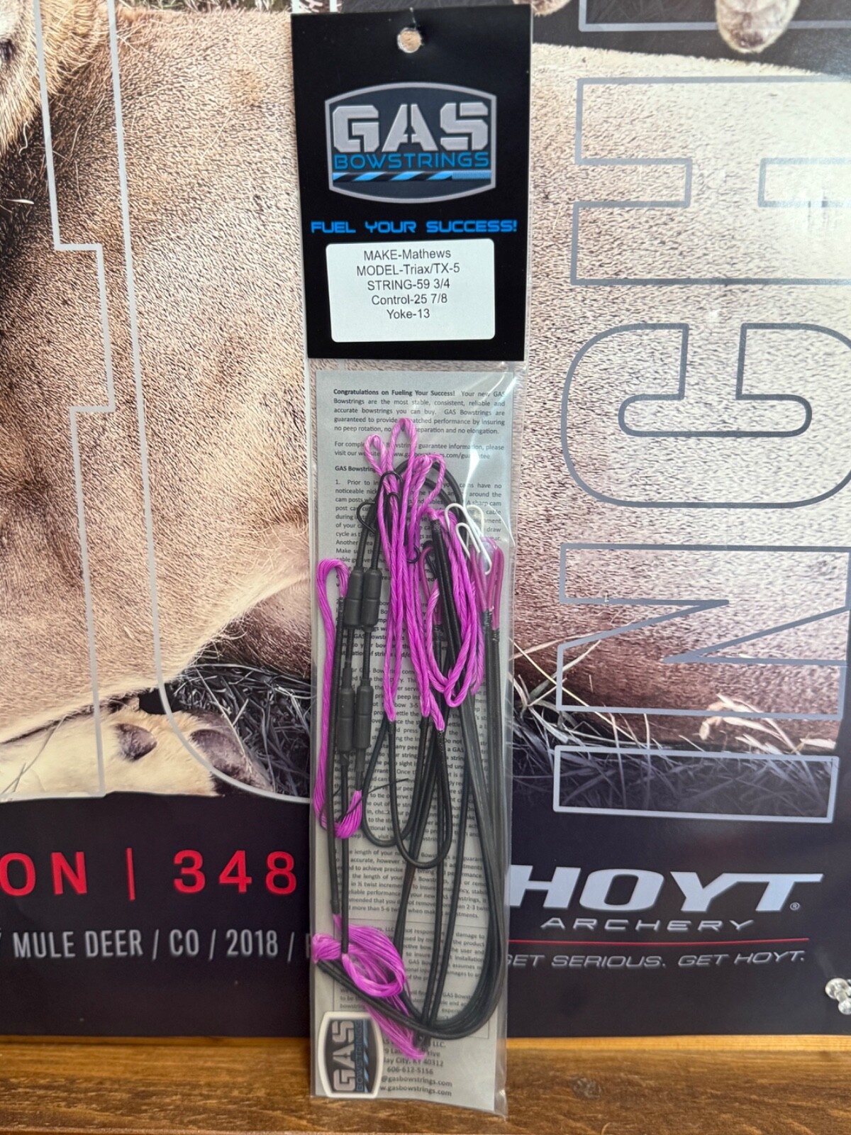 Gas Bowstrings Mathews TRIAX Bowstring Cable Set W/ Speed Nocks Flo Purple