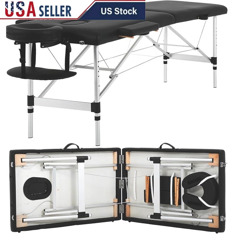 Portable Massage Table Easy Setup Adjustable Height Lightweight Spa Bed 450lbs
