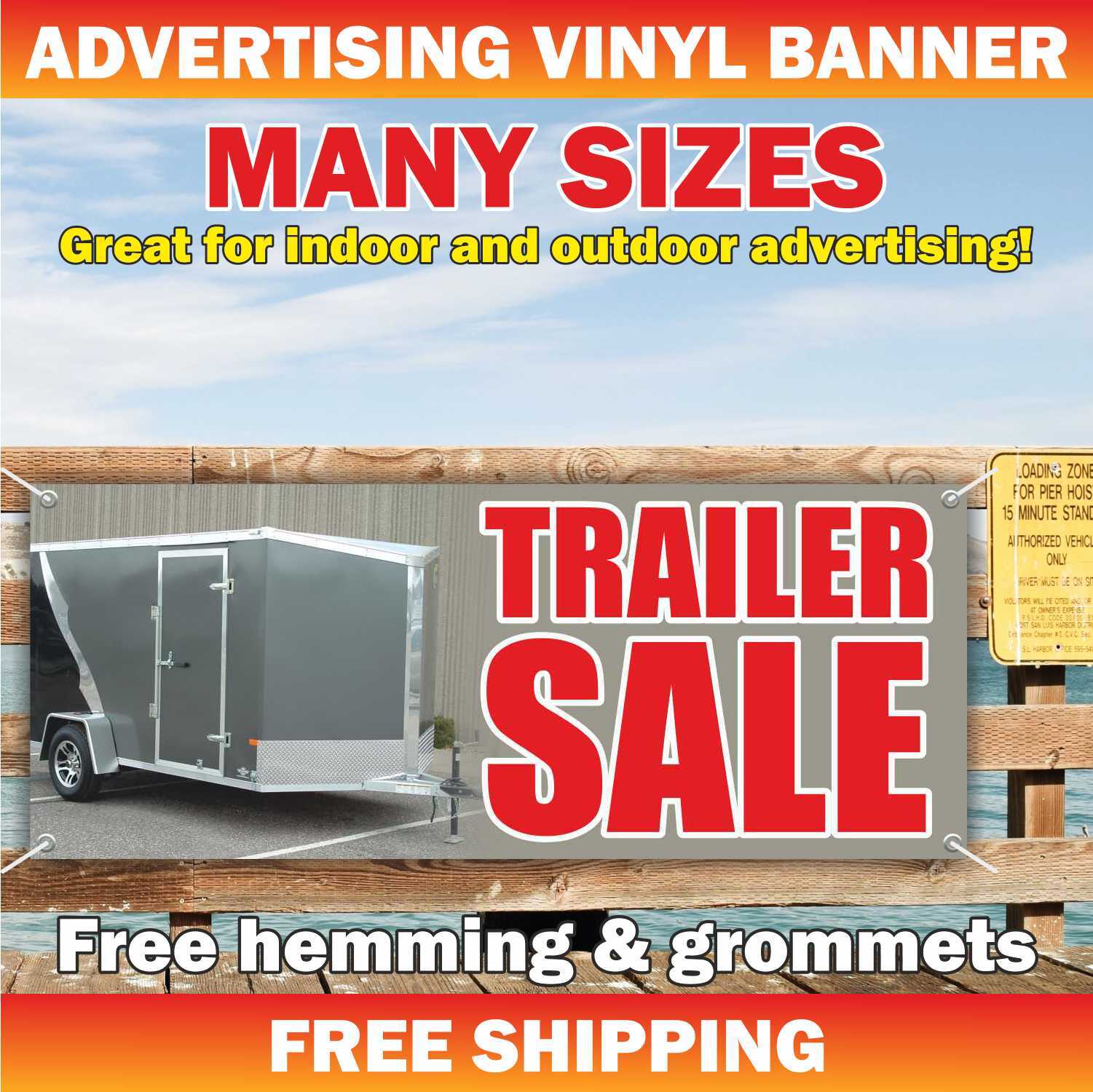 TRAILER SALE Advertising Banner Vinyl Mesh Sign auto car dealer garage shop