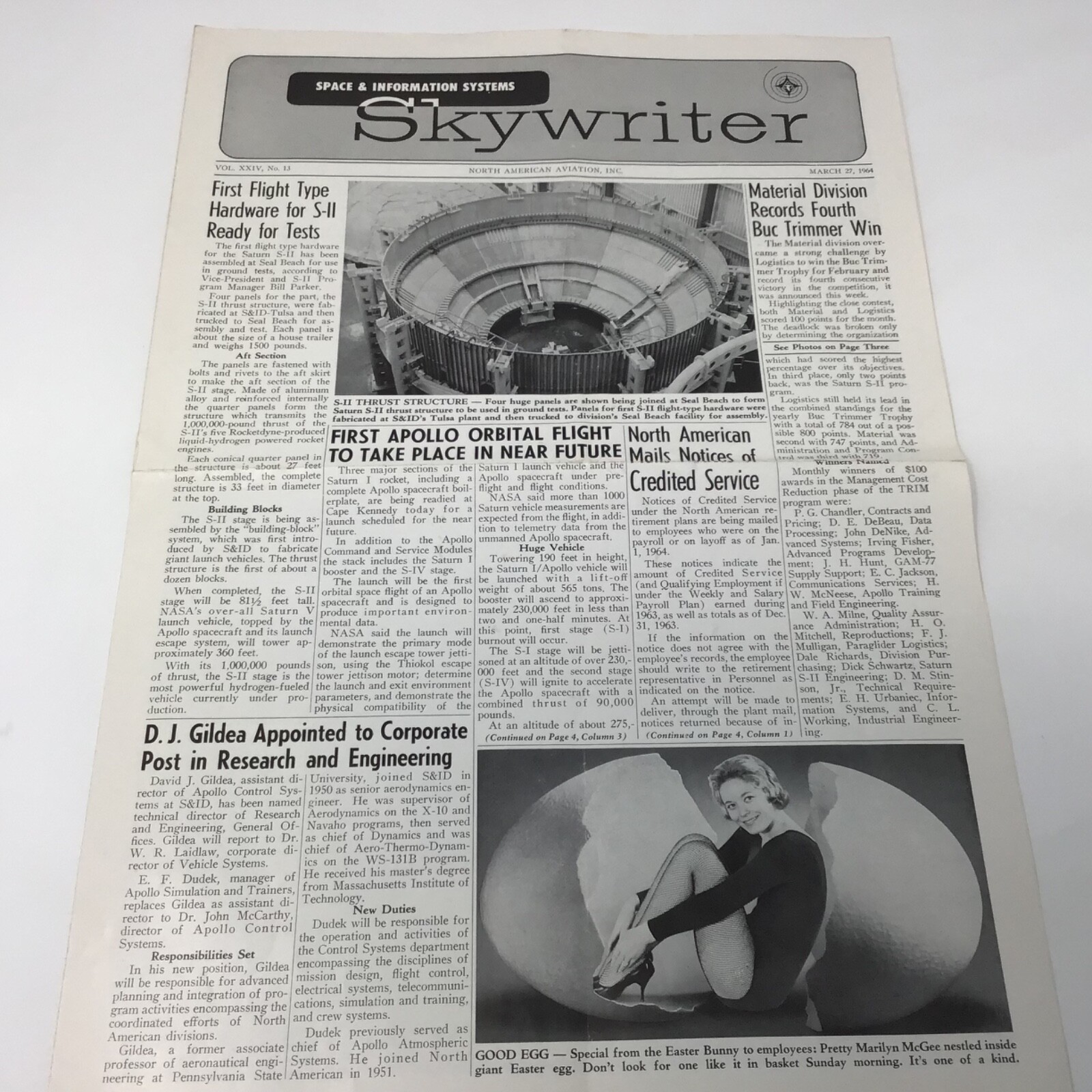1964, March 27, SKYWRITER North American Aviation Vol, XXIV, No. 13