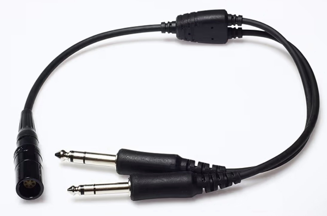 PM DEAL - Bose A20/A30 6 Pin LEMO to Dual Plug Headset Adapter