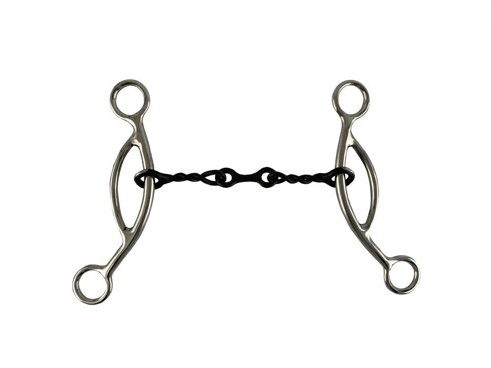 Showman Stainless Steel 5" Sweet Iron Twisted Chain Mouth Bit w/ Sliding Gag