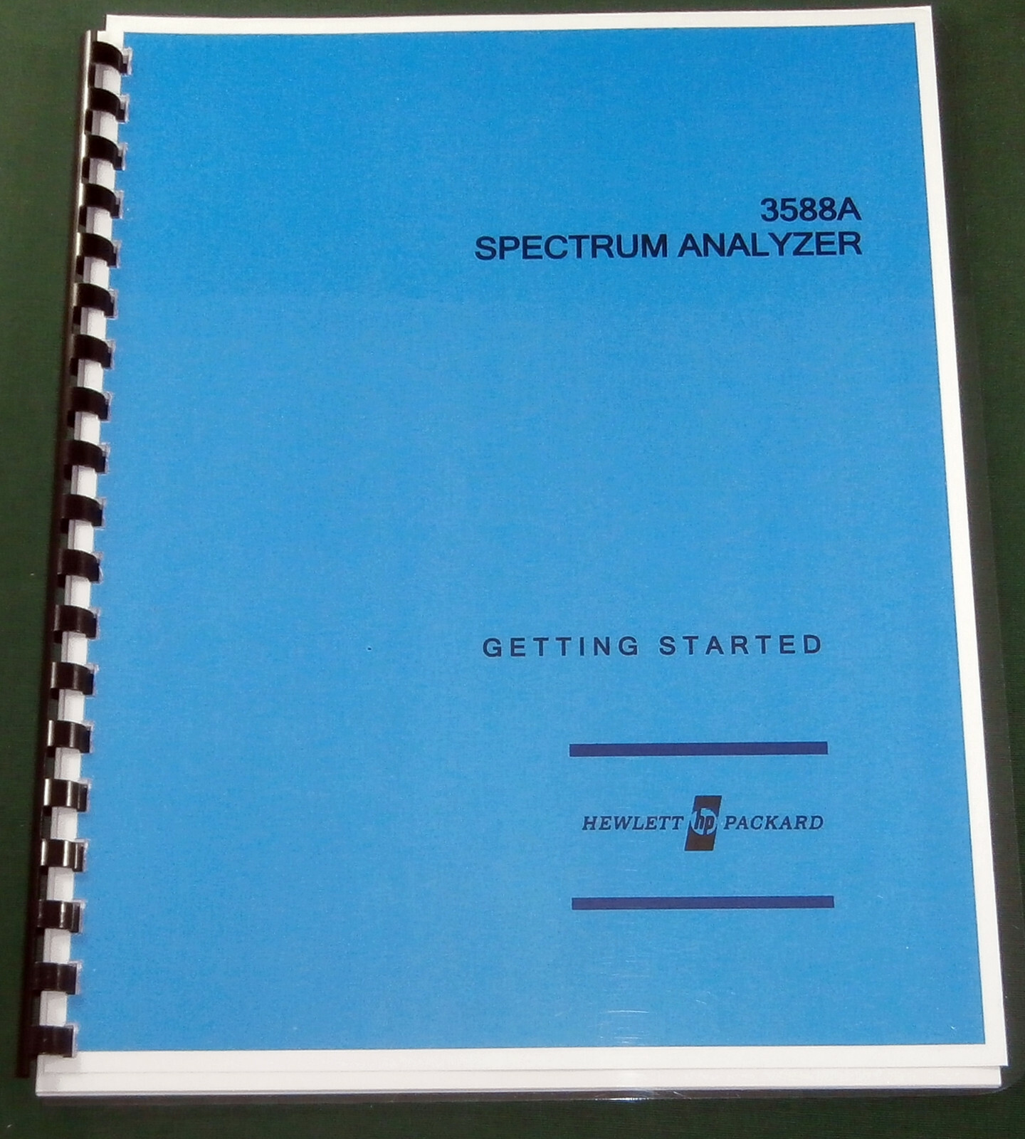 HP 3588A "Getting Started" Guide: Comb bound & protective covers