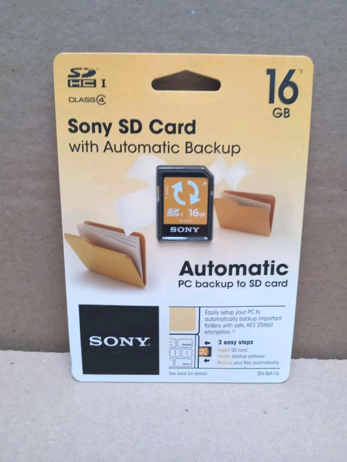 Sony SD Card 16GB SN-BA16 Automatic PC Backup to SD Card. Sealed Package Class 4