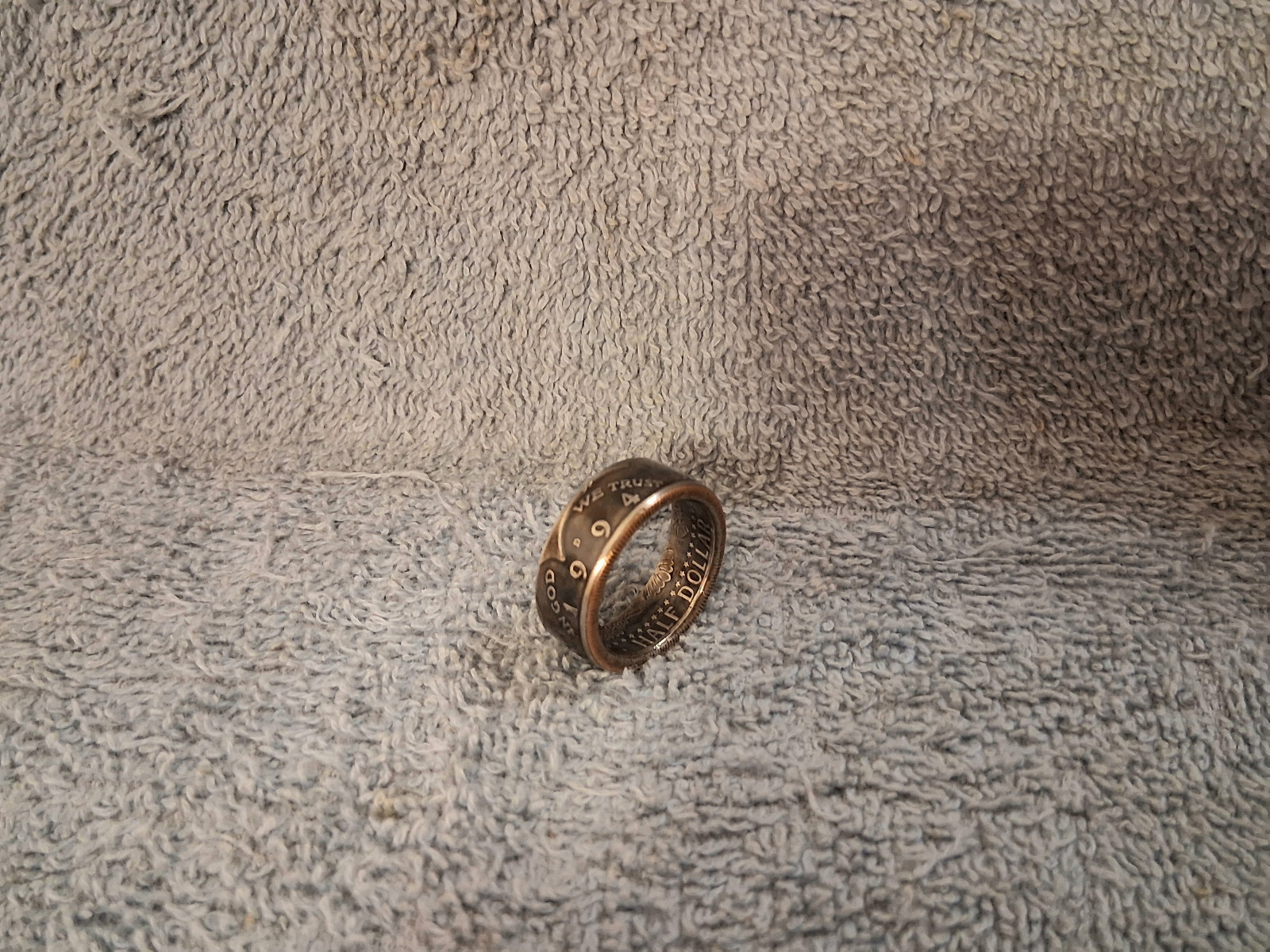 1994 Kennedy Half Dollars  size 10   coin ring  handmade mixed metals (A)
