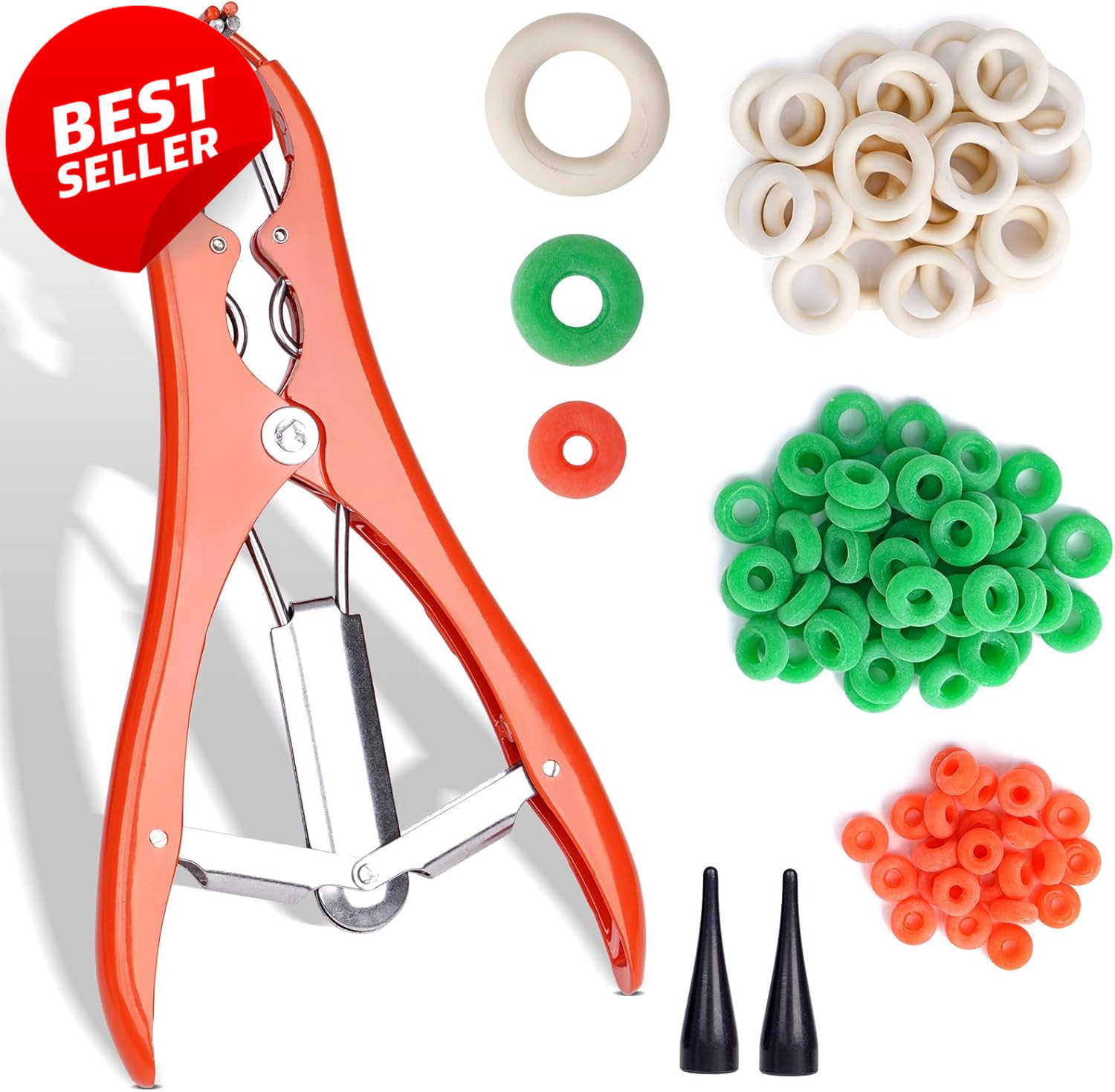 Goat Banding Kit Castration Tool Bander 3 Size Bands Lamb Piglet Calf - US