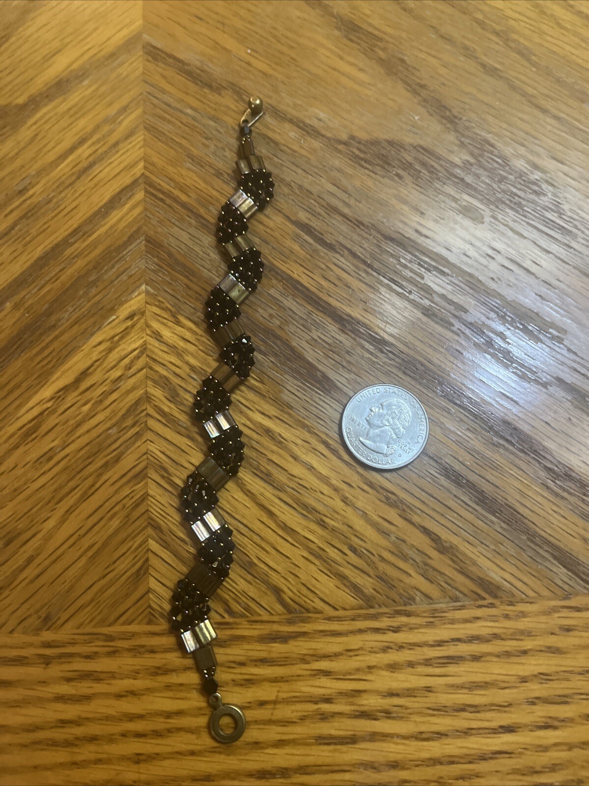 Vintage  7” Zig Zap Beaded Artisan Bracelet
