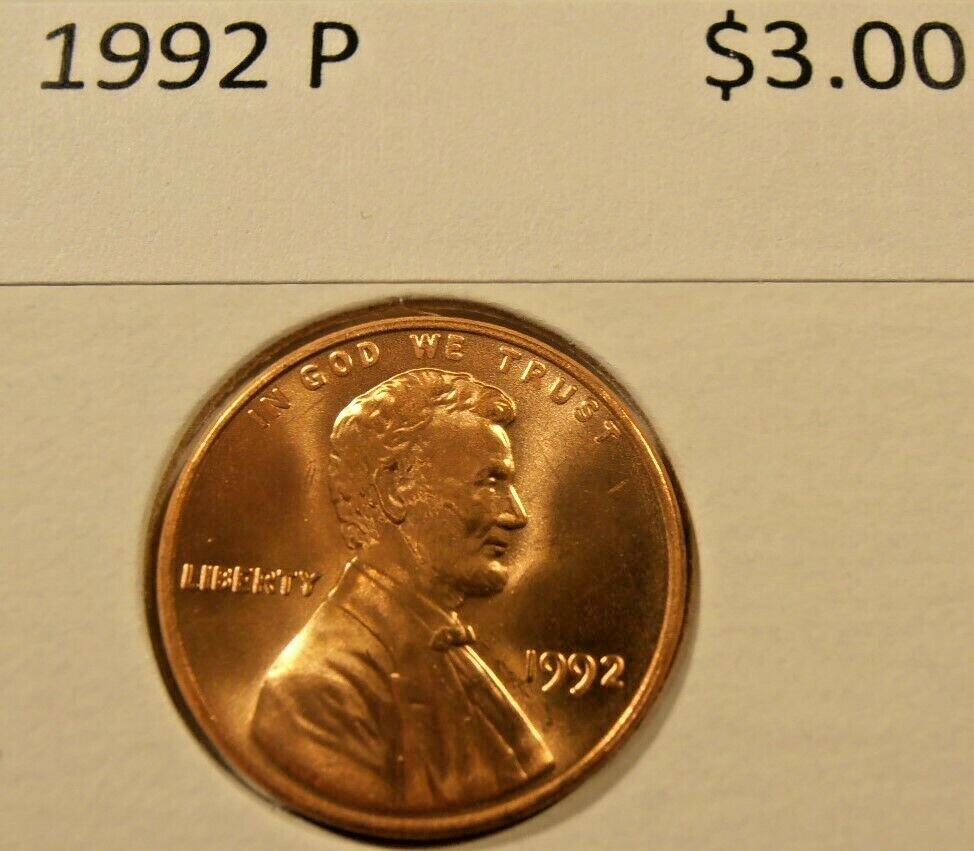 1992 P Lincoln Cent, BU from a nice roll