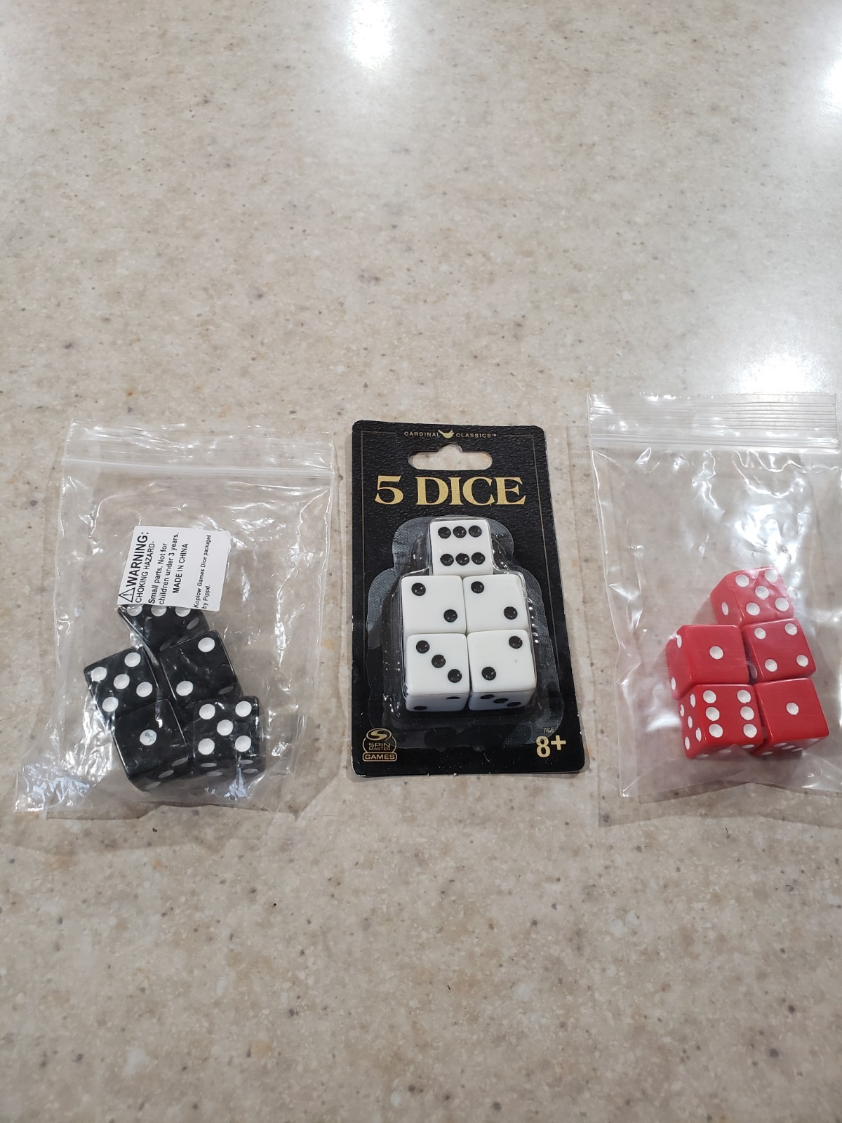 Dice Red Black White 5 Each Total Of 15 Board Game Dice Game