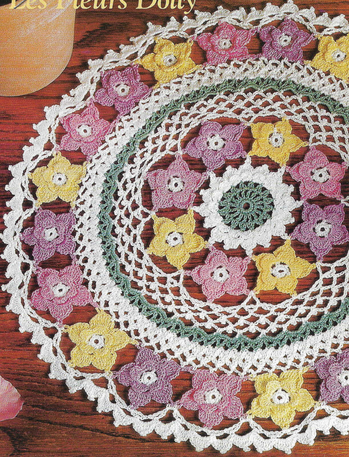 Les Fleurs Doily crochet PATTERN INSTRUCTIONS